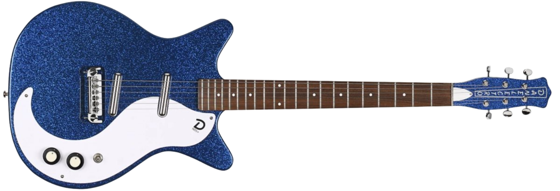 Guitarra Danelectro 59M NOS Deep Blue Metalflake 6 Cordas Semi-Oca com 2 Captadores Lipstick