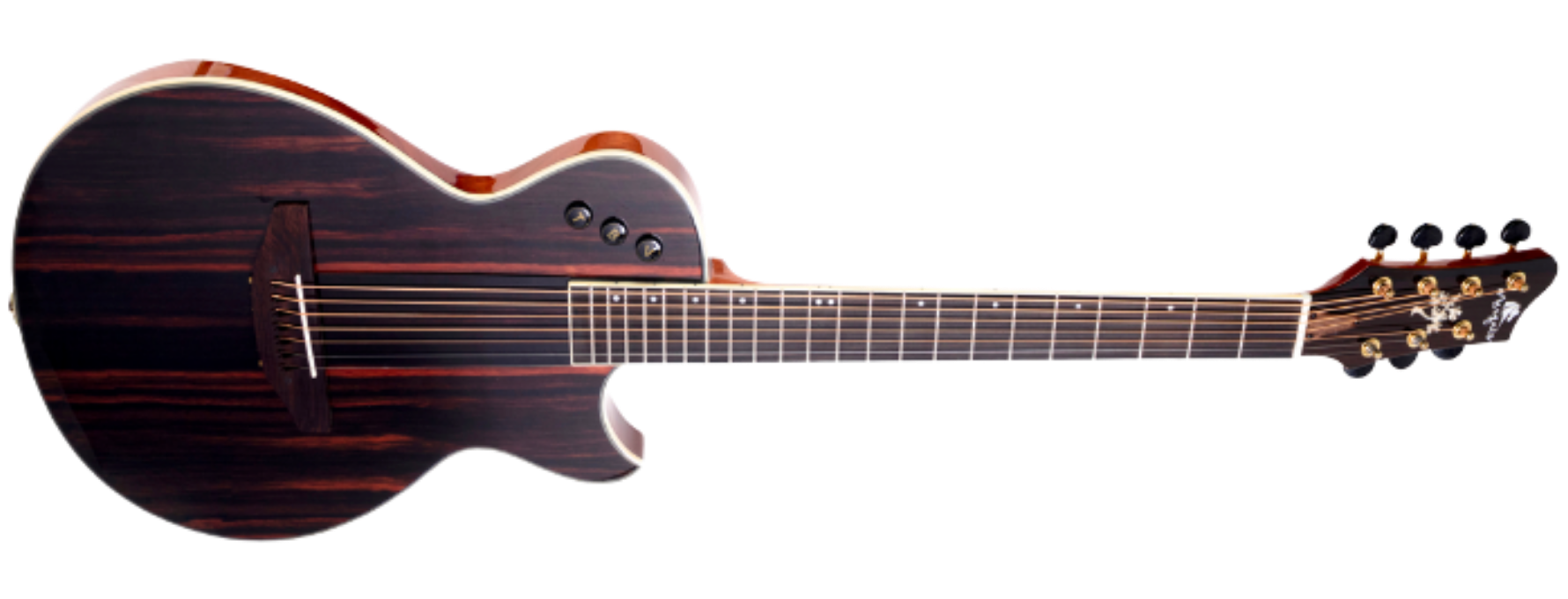 Violão Eletroacústico Aço Marquês 7-VA-25EBEQ EB Ébano Brilho 7 Cordas Flat Cutaway com EQ MQ3 e Bag