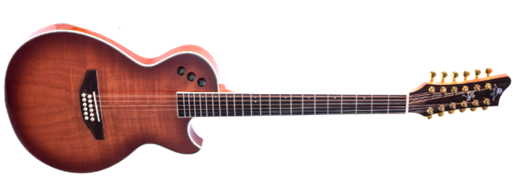 Violão Eletroacústico Aço Marquês 12-VA-21MGTEQ MGT Mahogany Tigrado Brilho 12 Cordas Flat com EQ MQ3 e Bag