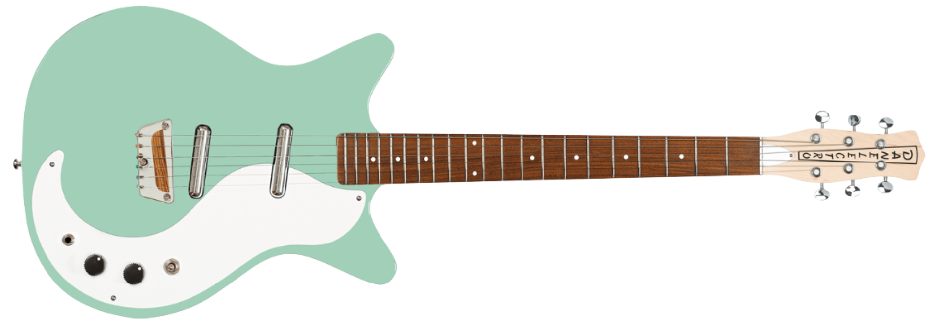 Guitarra Danelectro Stock ’59 Vintage Aqua 6 Cordas Semi-Oca com 2 Captadores Lipstick e Ponte Wraparound