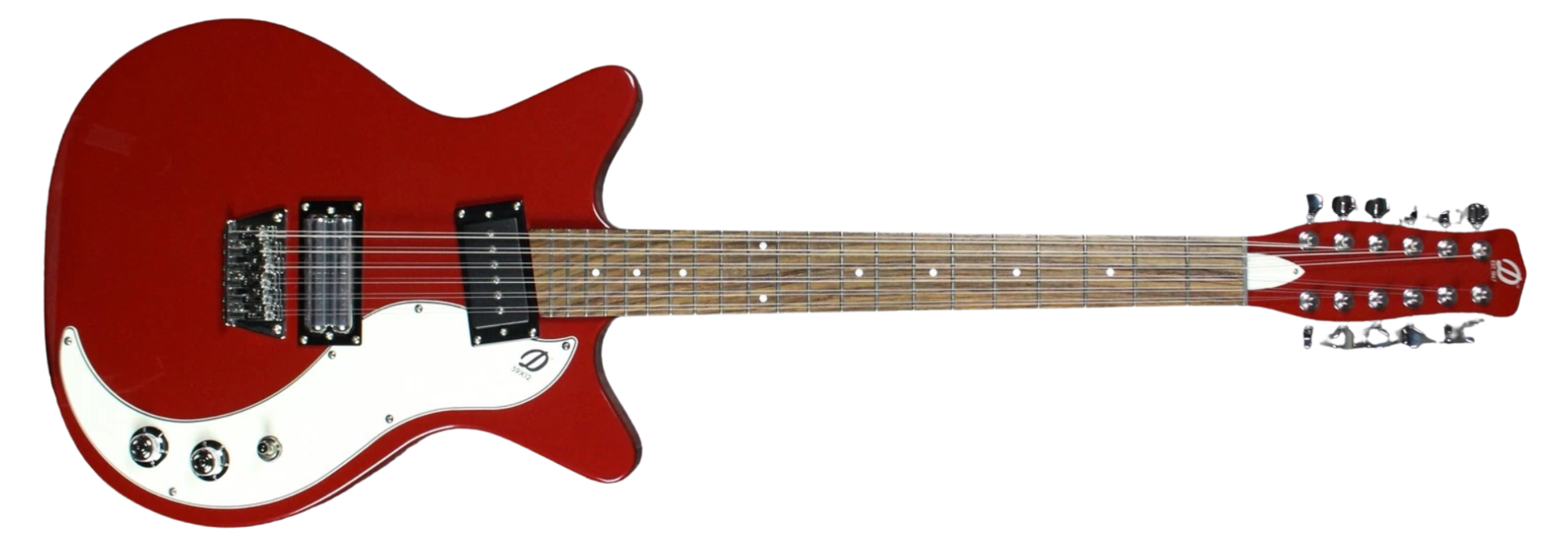 Guitarra Danelectro 59 X 12 Cordas Blood Red 12 Cordas Semi-Oca com 2 Captadores Lipstick e Ponte Ajustável