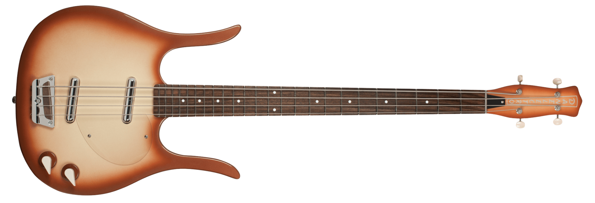 Contrabaixo Danelectro '58 Longhorn Bass Copper Burst 4 Cordas Semi-Oco com 2 Captadores Lipstick