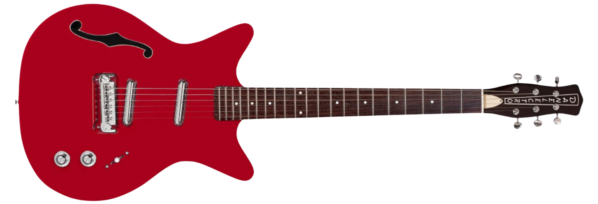 Guitarra Danelectro Fifty Niner Semi-Hollowbody Red Top 6 Cordas com 2 Captadores Lipstick e Ponte Wraparound