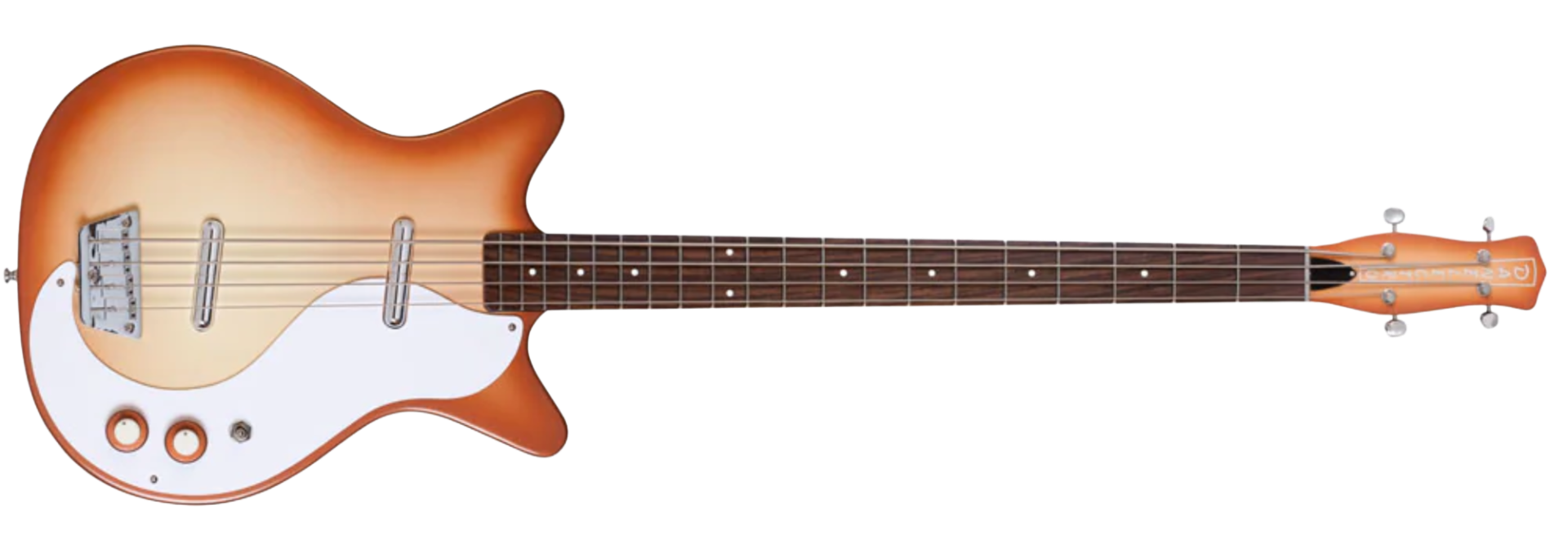 Contrabaixo Danelectro '59 DC Long Scale Bass Copper Burst 4 Cordas Semi-Oco com 2 Captadores Lipstick e Escala 34"