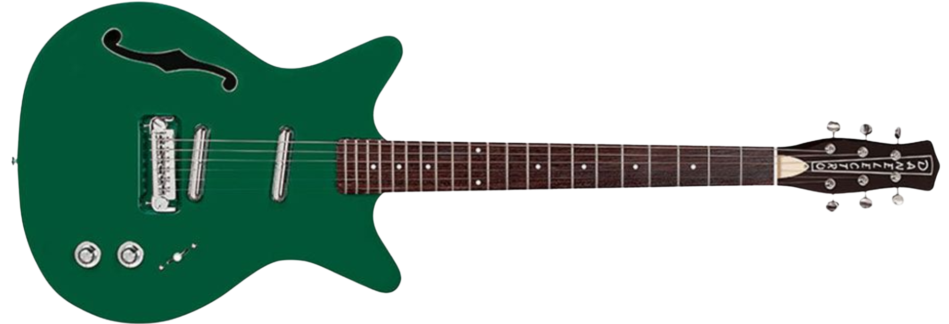 Guitarra Danelectro Fifty Niner Semi-Hollowbody Jade Top 6 Cordas com 2 Captadores Lipstick e Ponte Wraparound