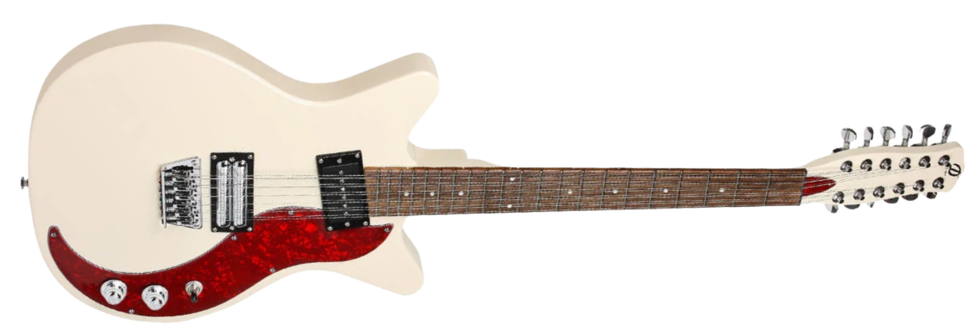 Guitarra Danelectro 59X12 Vintage Cream 12 Cordas com Captador Lipstick Humbucker Single Coil e Ponte Ajustável