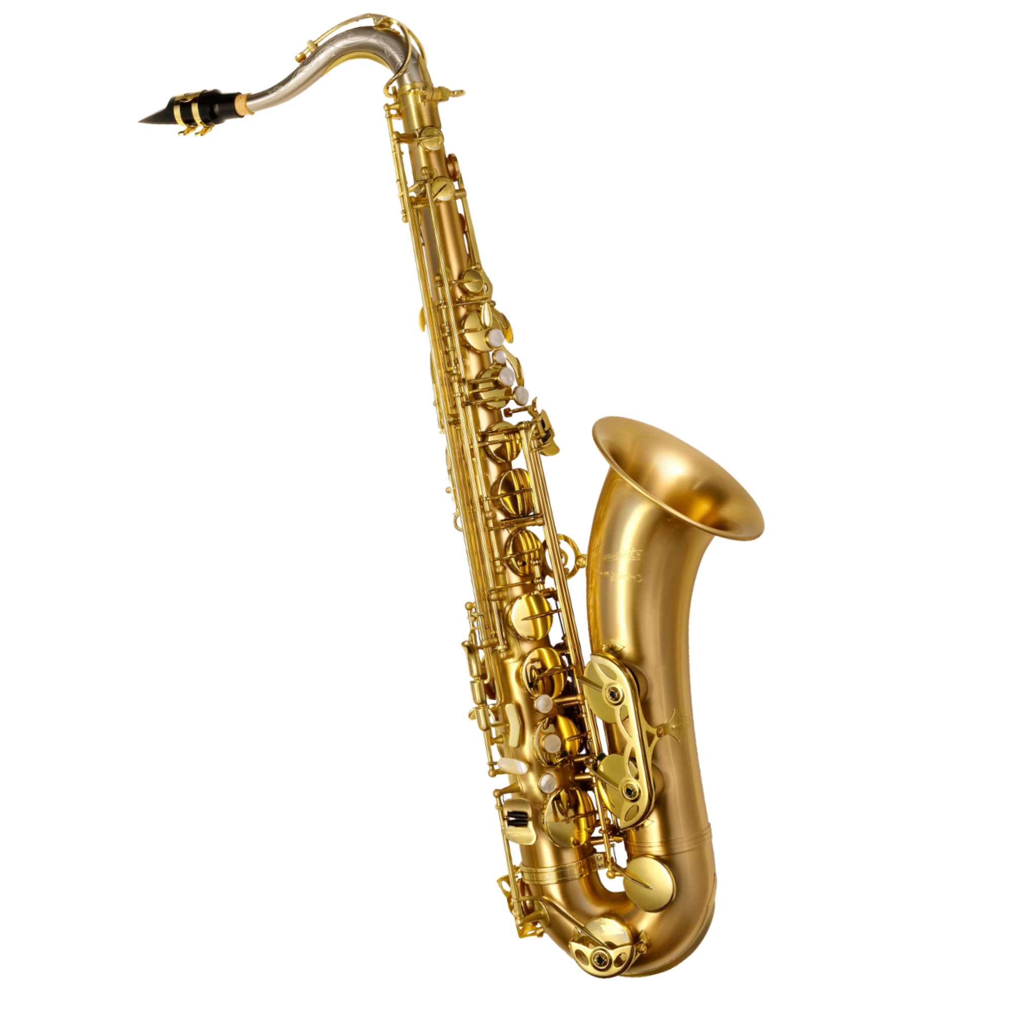 Saxofone Tenor P.Mauriat Le Bravo 200 TGL Gold Lacquer Bb com Tudel Super VI Campana e Pescoço Gravados à Mão Madrepérola