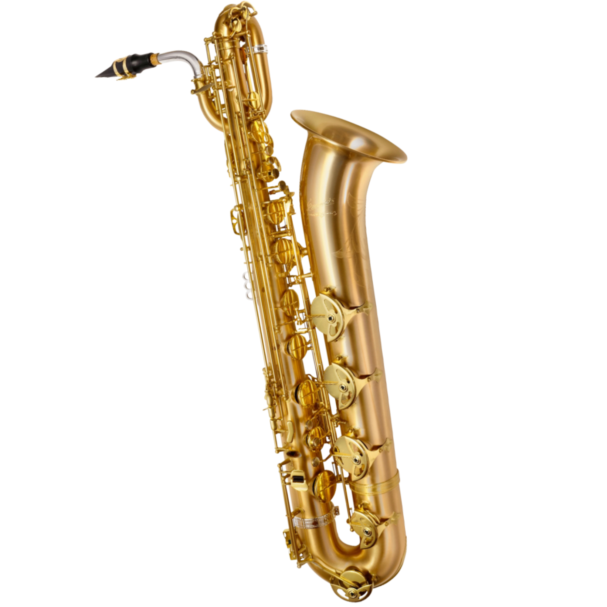 Saxofone Barítono P.Mauriat Le Bravo 200 BGL Gold Lacquer Eb com Campana Gravada e Tudel Banhado a Prata