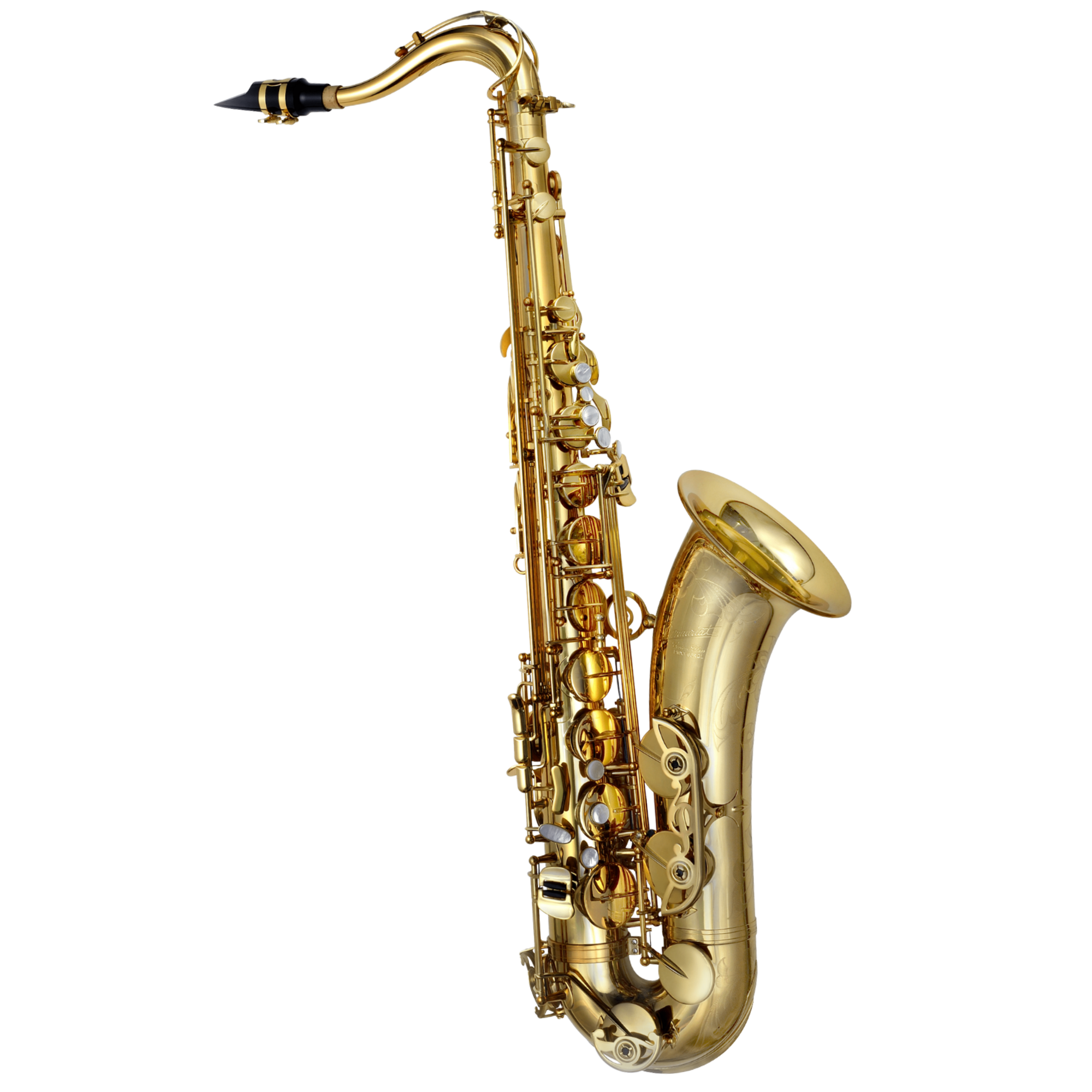 Saxofone Tenor P.Mauriat PMXT-66RGL Gold Lacquer Bb com Tudel Super VI, Campana e Arco Gravados à Mão