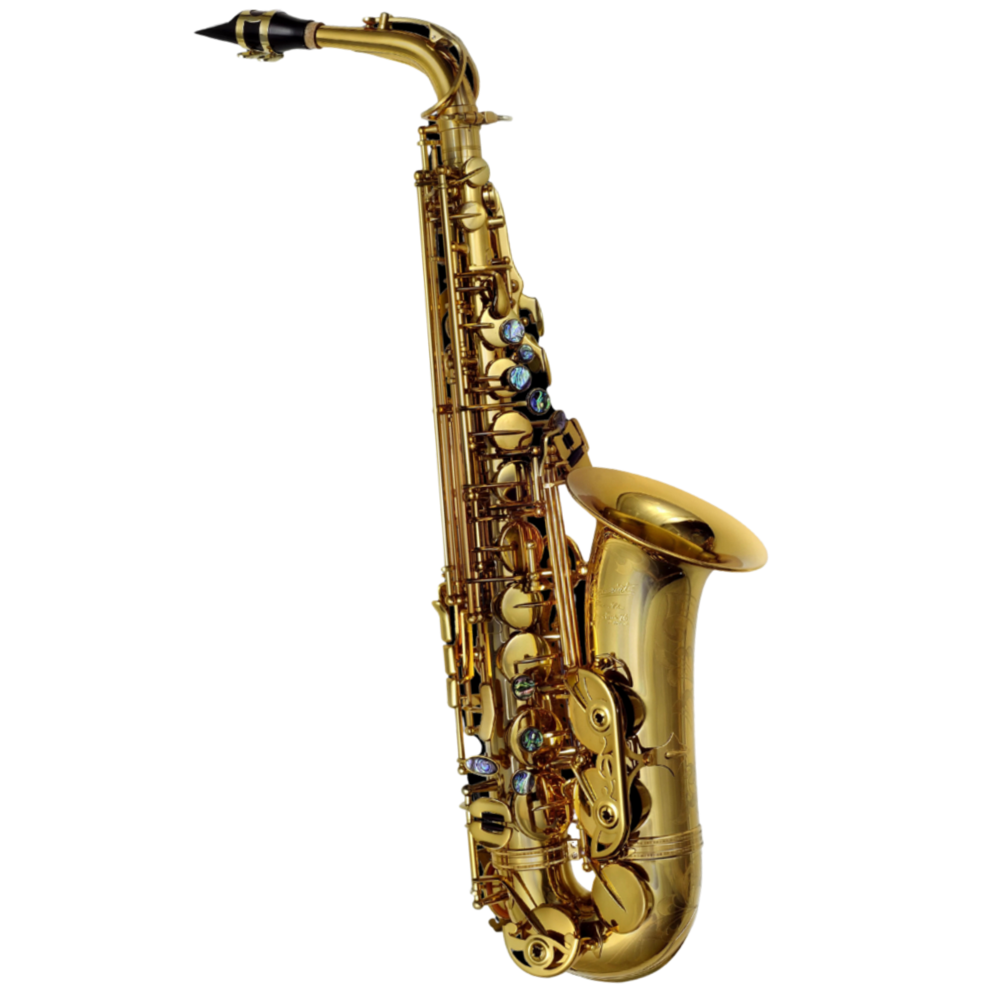 Saxofone Tenor P.Mauriat System-76 II TGL Gold Lacquer Bb com Tudel Super VI, Campana e Arco Gravados à Mão e Semi-Case PM