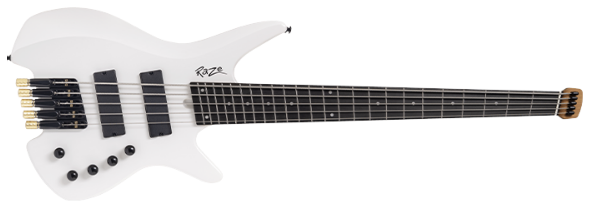 Contrabaixo Michael Raze BMR505F WP White Pearl 5 Cordas Headless Multiescala Ativo com 2 Humbuckers