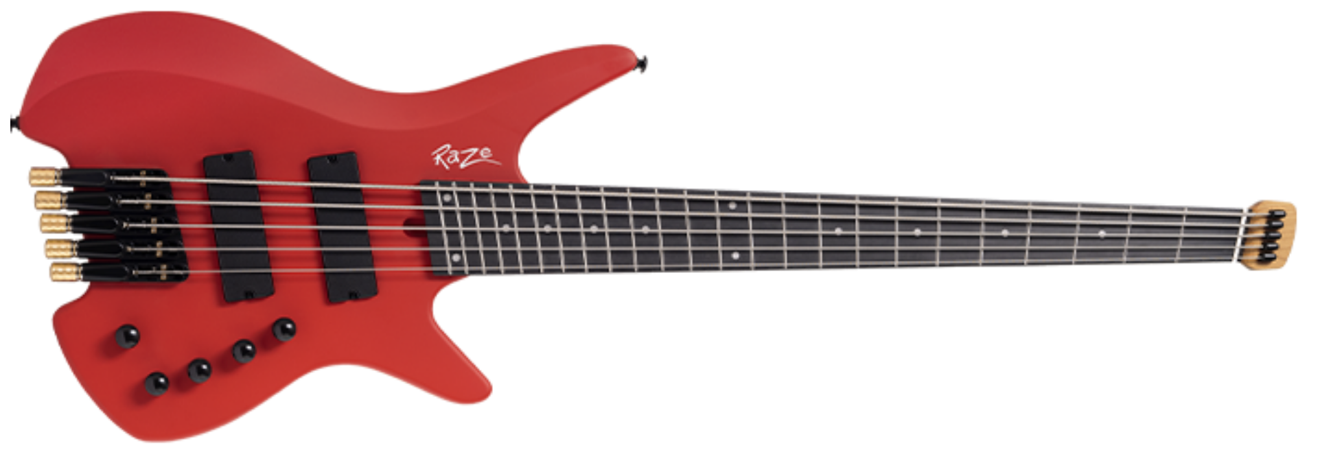 Contrabaixo Michael Raze BMR505F MS Matte Scarlet 5 Cordas Headless Multiescala Ativo com 2 Humbuckers e Bag