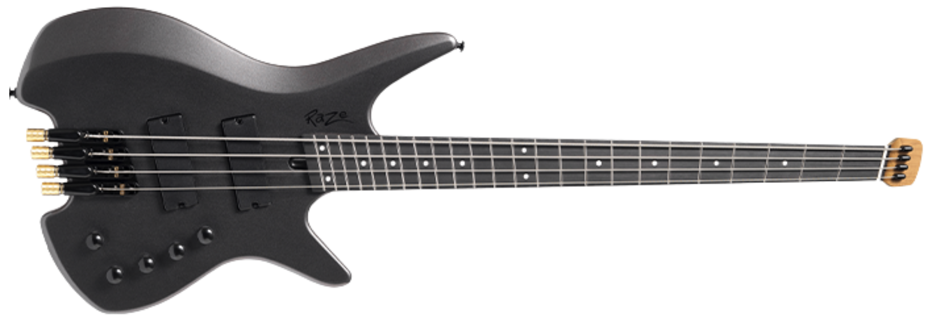Contrabaixo Michael Raze BMR504F TG Titanium Brilliant 4 Cordas Headless Multiescala Ativo com 2 Humbuckers