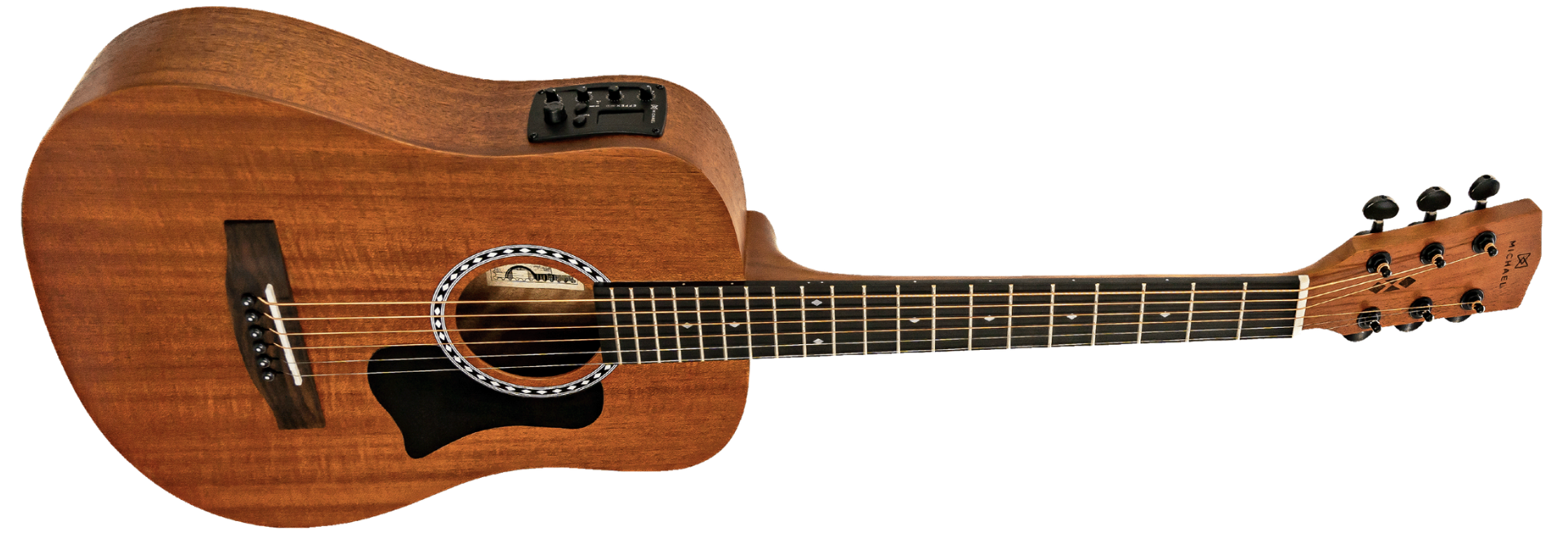 Violão Eletroacústico Aço Michael Mysa Travel VMM100 MH Mahogany com Equalizador Effex
