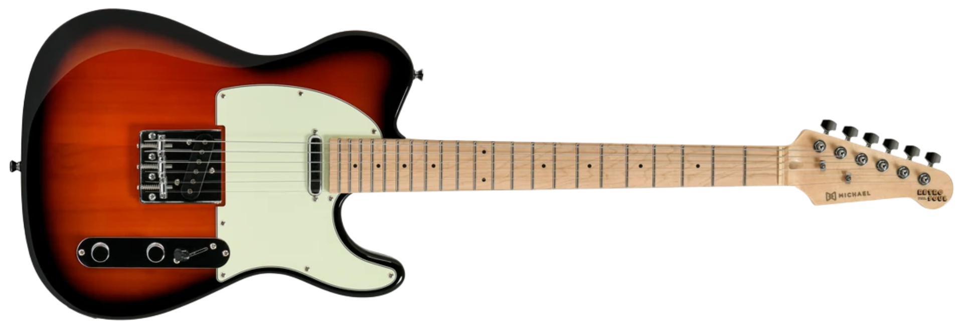 Guitarra Michael GMT132 DSB Dark Sunburst Tele Style com Captadores Lipstick e Single Coil e Trastes em Inox