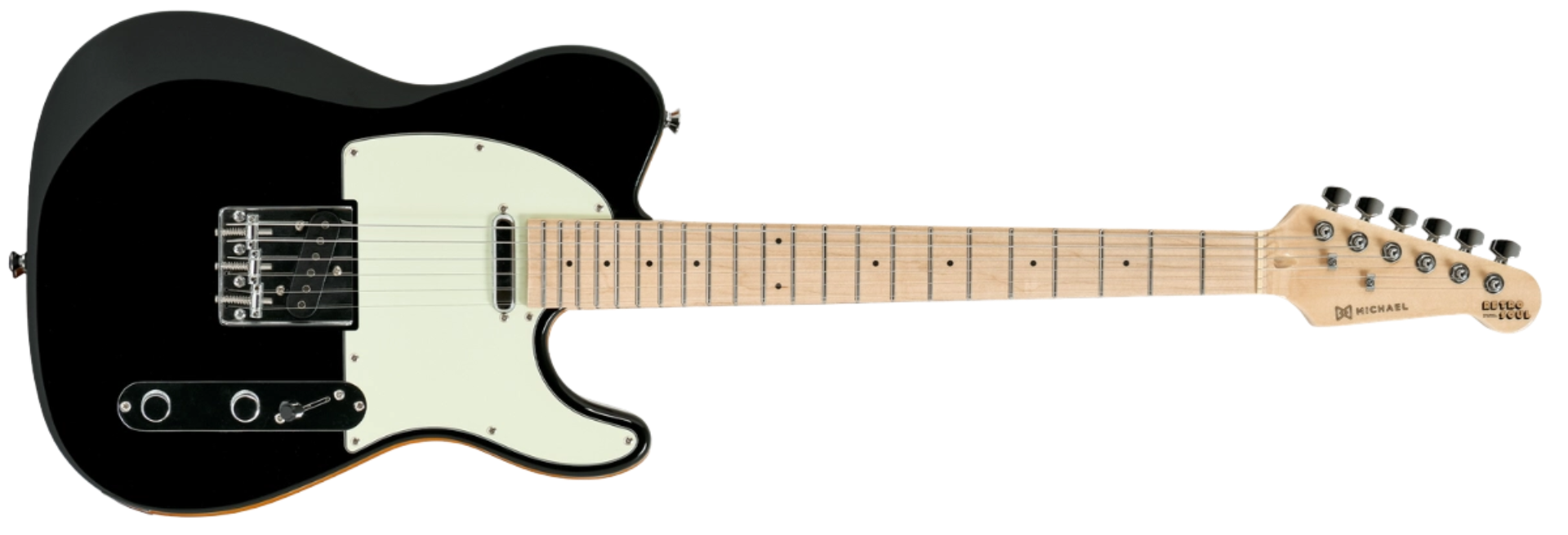 Guitarra Michael GMT132 BLK Black Tele Style com Captadores Lipstick e Single Coil e Trastes em Inox