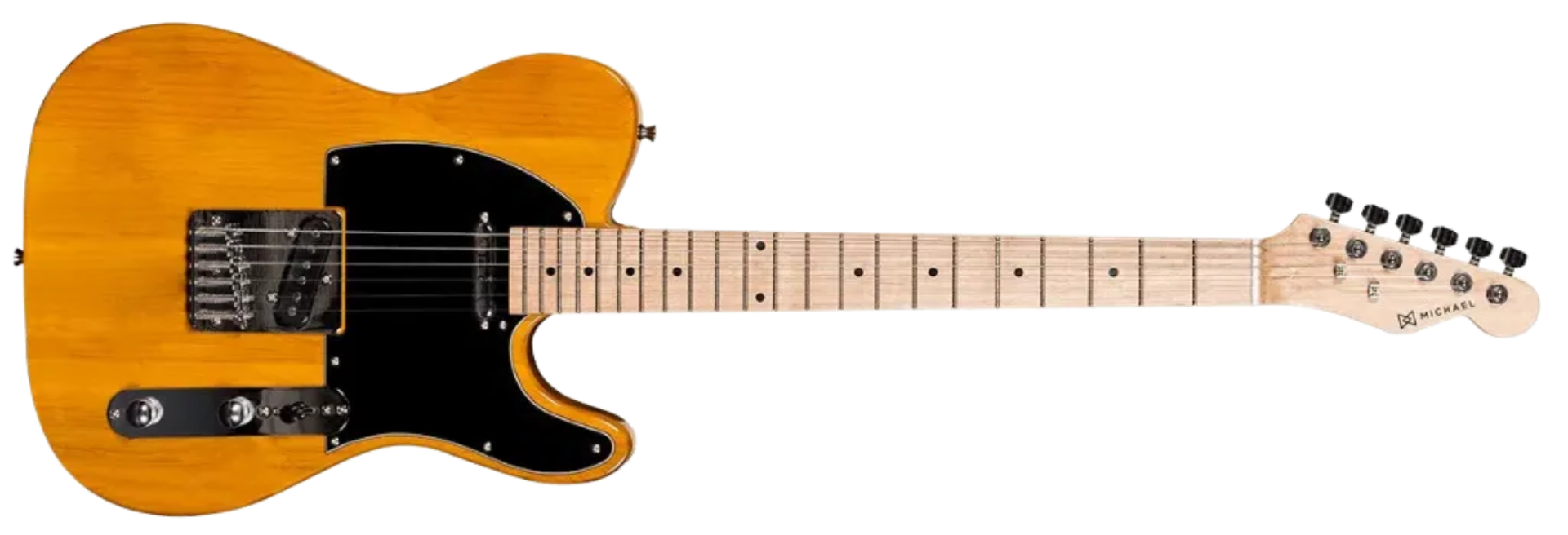 Guitarra Michael GMT132 AMB Amber Retrosoul Telecaster com Captadores Lipstick e Single Coil e Trastes em Inox