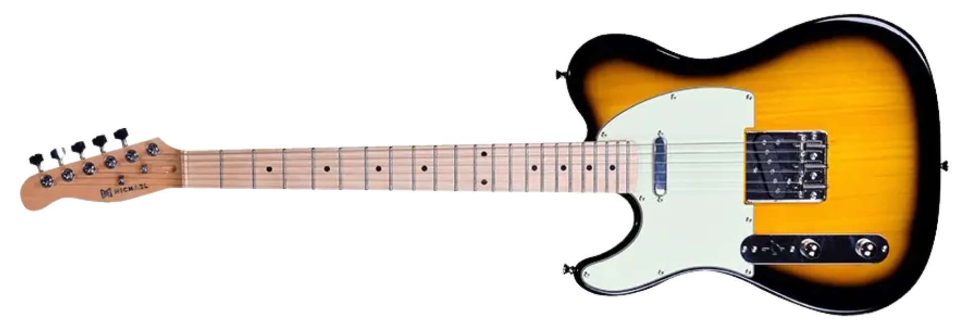 Guitarra Michael GM385N LH VS Vintage Sunburst Telecaster Canhoto com Captadores Lipstick e Single Coil e Trastes Extra-Jumbo