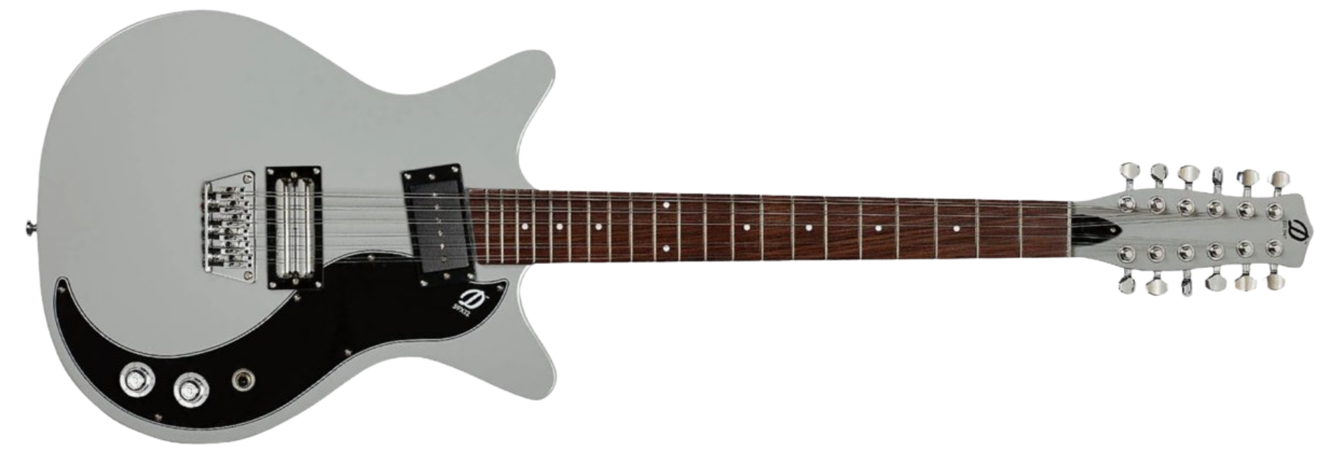 Guitarra Danelectro 59X12 Ice Gray 12 Cordas Semi-Oca Shorthorn com Captador P-90 e Humbucker Lipstick com Coil Split