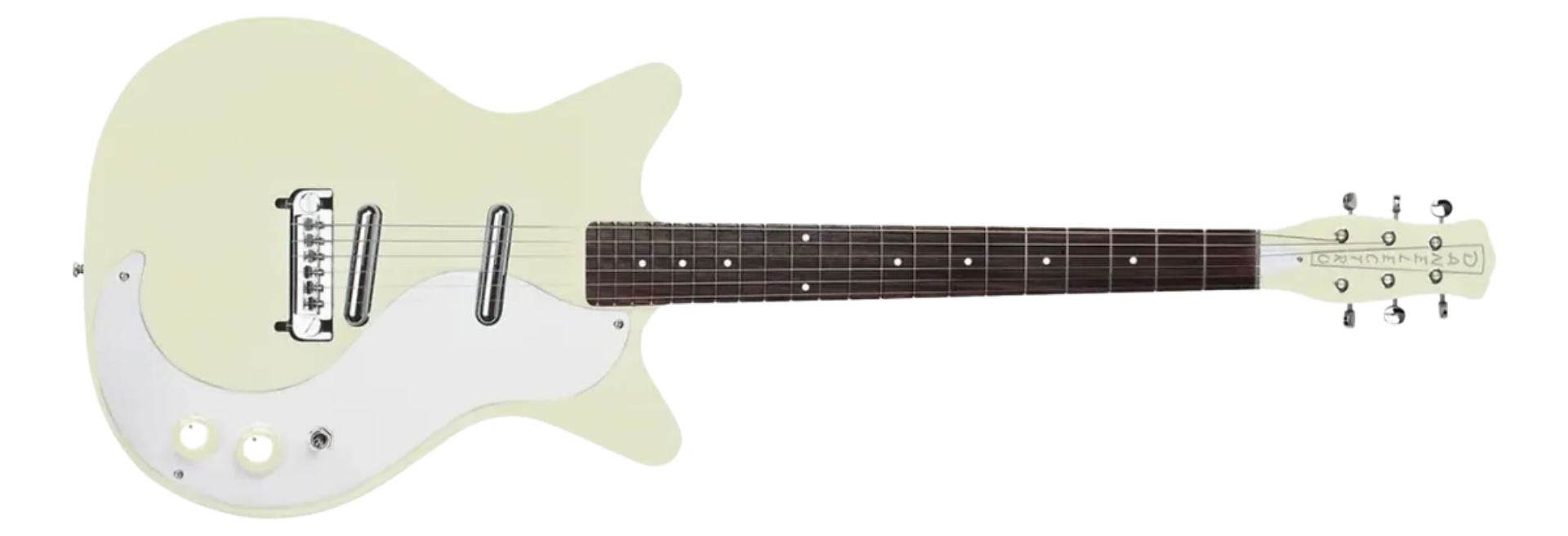 Guitarra Danelectro 59M NOS AW Aged White 6 Cordas Semi-Oca Shorthorn 21 Trastes com 2 Captadores NOS Lipstick