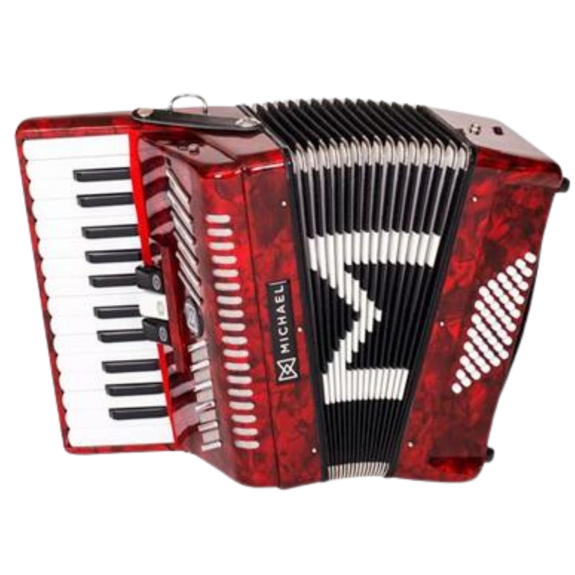 Acordeon Michael ACM4803N PRD Vermelho Perolado 48 Baixos 26 Teclas 3 Registros