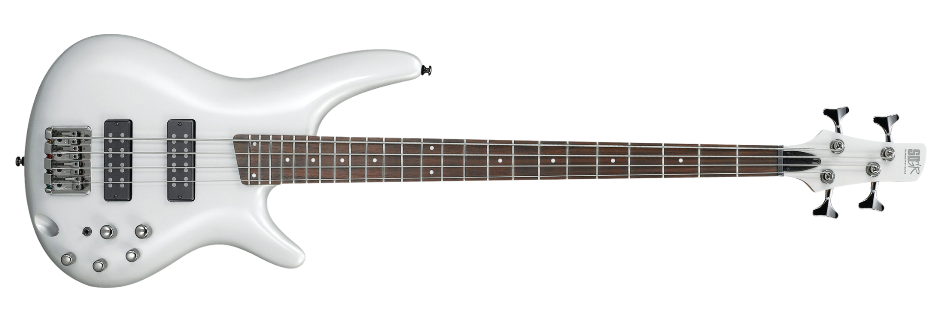 Contrabaixo Ibanez SR300E-PW Pearl White 4 Cordas com PowerSpan Dual Coil EQ 3 Bandas e Power Tap