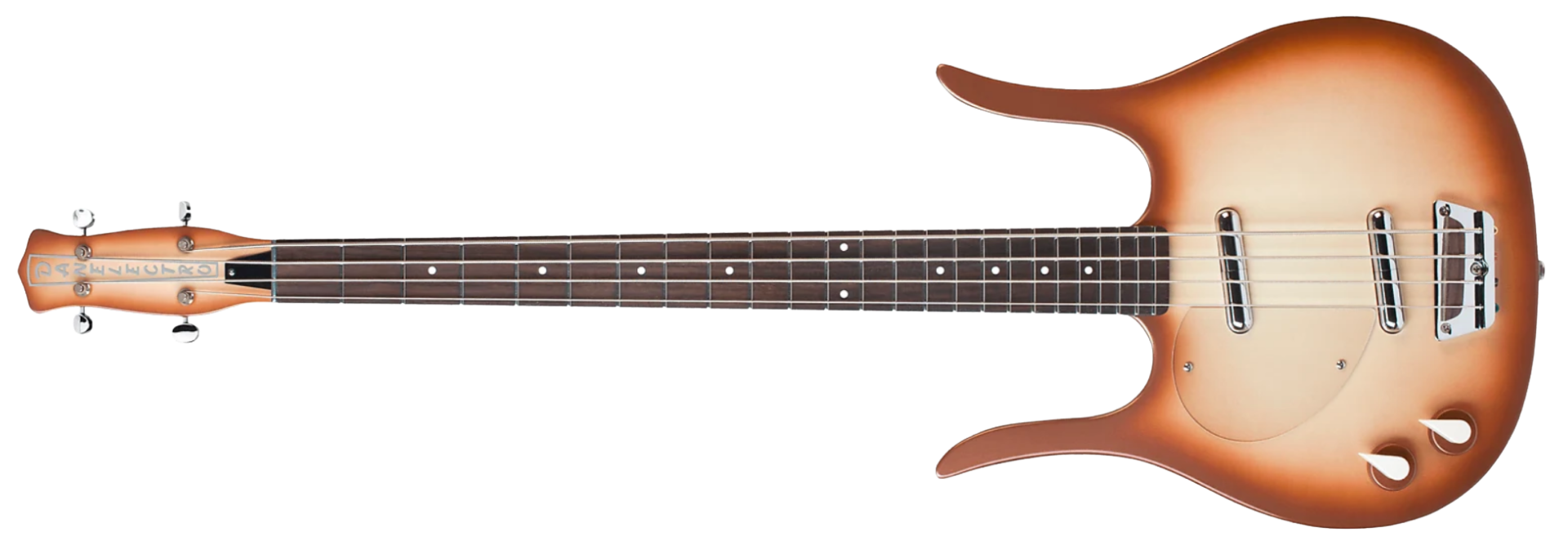 Contrabaixo Danelectro '58 Longhorn Bass Copper Burst LH Canhoto com 2 Captadores Lipstick e Escala 29,75"