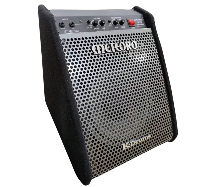 Amplificador Meteoro K-Drums M-1000 para Bateria Eletrônica 145W RMS Bi-Amp com Falante 10” e Tweeter 2”