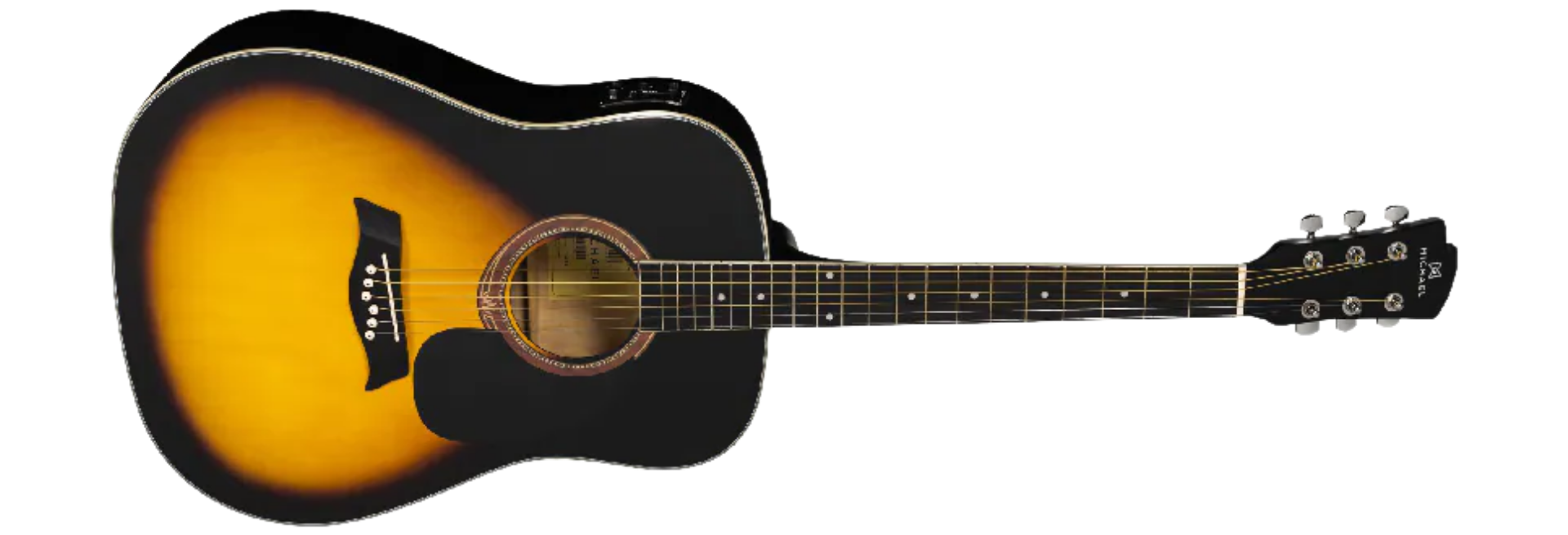 Violão Eletroacústico Aço Michael Folk VMF360 SM com Equalizador 3 Bandas Afinador Cromático e Captador Piezo