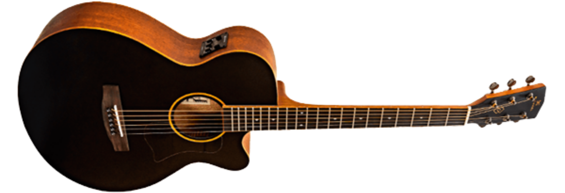 Violão Eletroacústico Aço Michael Elegance VME720 BT Black Top com Cutaway, Mahogany e Spruce