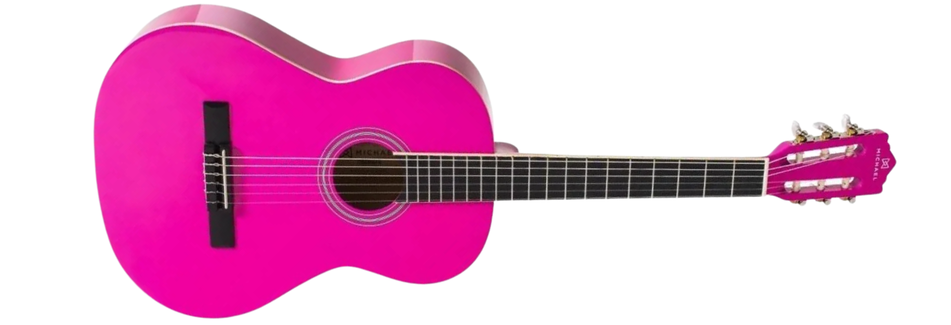 Violão Acústico Nylon Michael Go Play VM15NY PK Pink 4/4 39" com Tampo Linden e Tarraxas Douradas