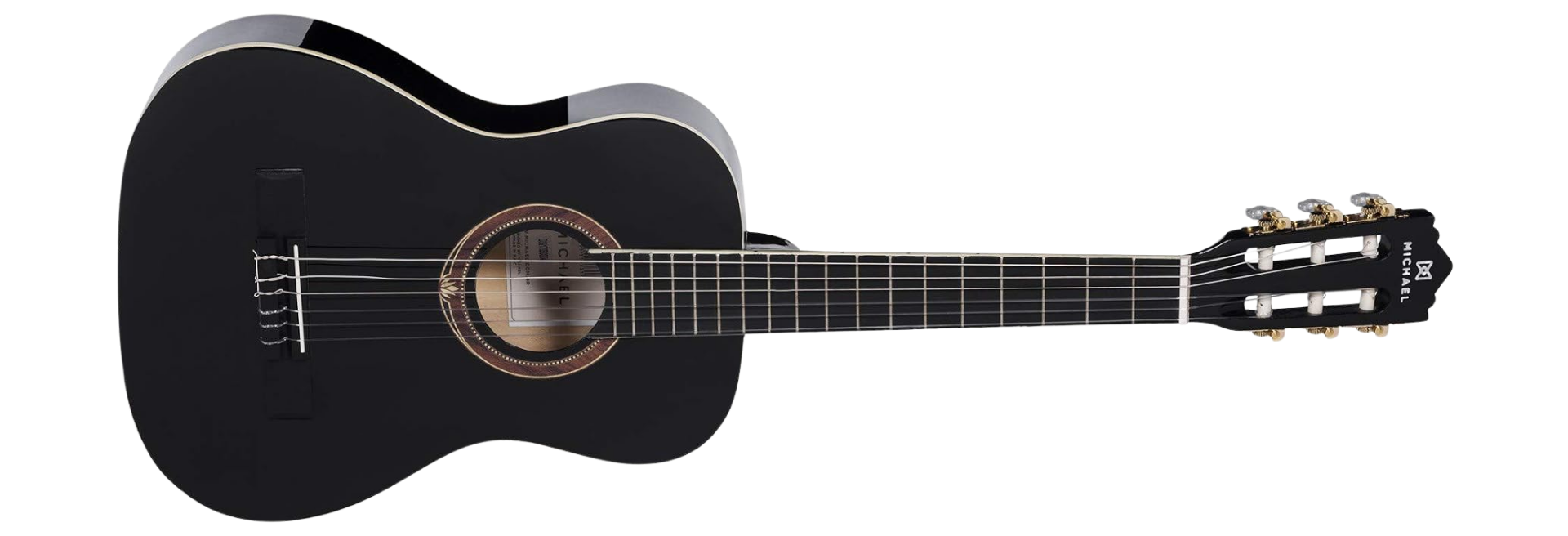 Violão Acústico Nylon Michael Go Play VM11E BK Black Infantil 3/4 34" com Tampo Linden e Escala Dark Maple