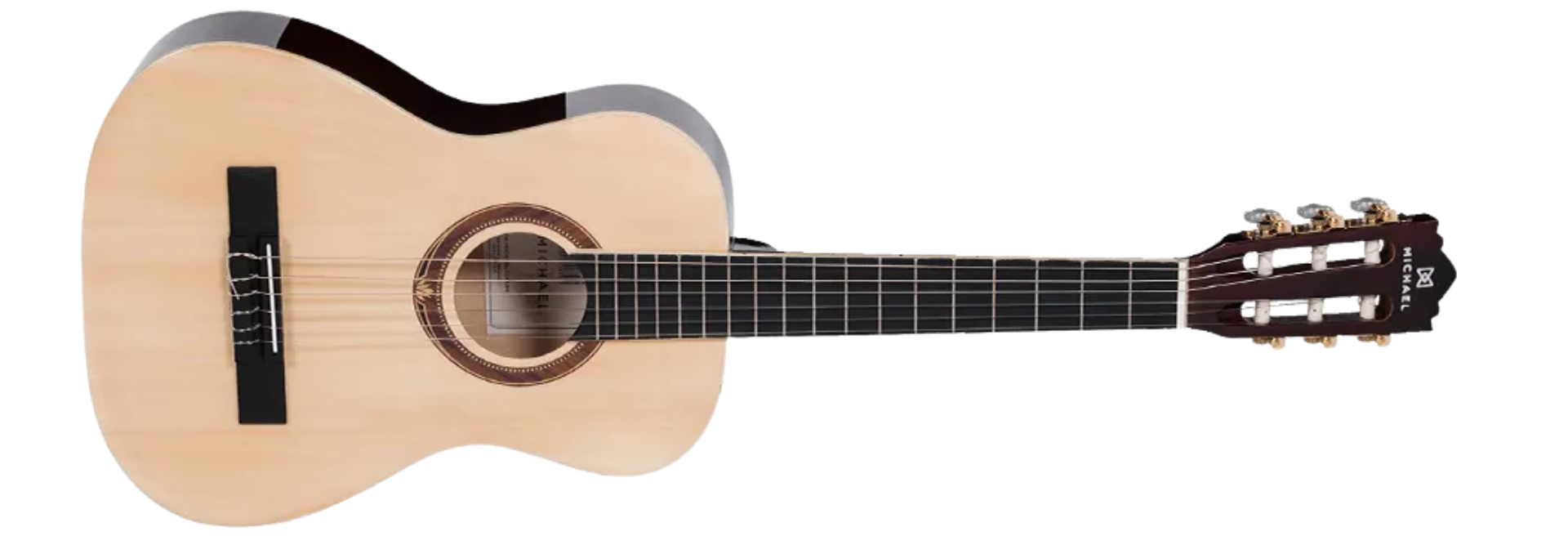 Violão Acústico Nylon Michael Go Play VM11E NA Natural Infantil 3/4 34" com Tampo Linden e Escala Dark Maple