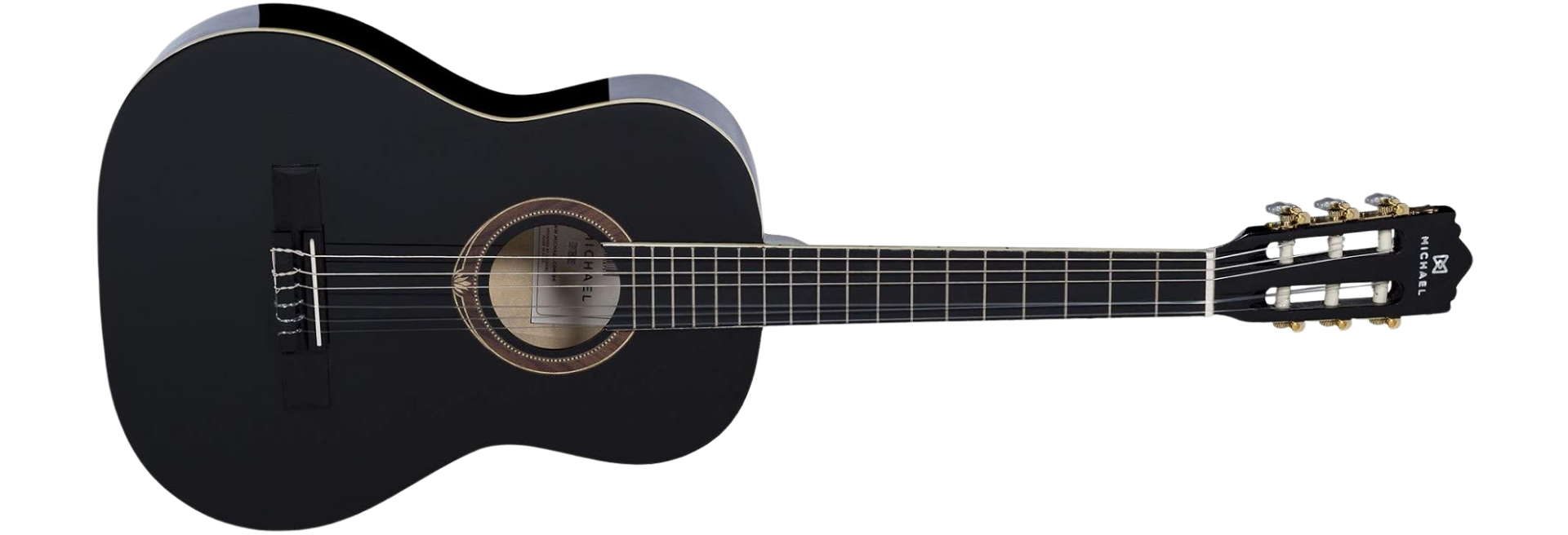 Violão Acústico Nylon Michael Go Play VM13E BK Black Infantil 3/4 36" com Tampo Linden e Escala Dark Maple