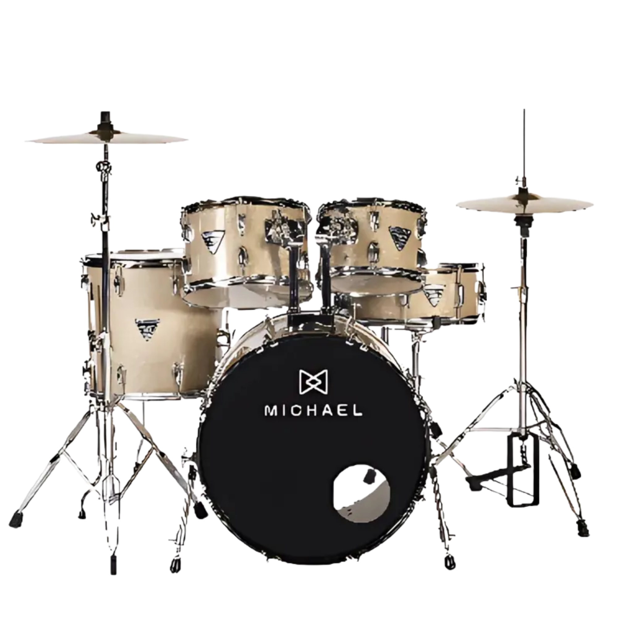 Bateria Acústica Michael Trinity DMT220 GT 5 Peças com Bumbo 20", Tons 10"/12", Surdo 14" e Caixa 14"