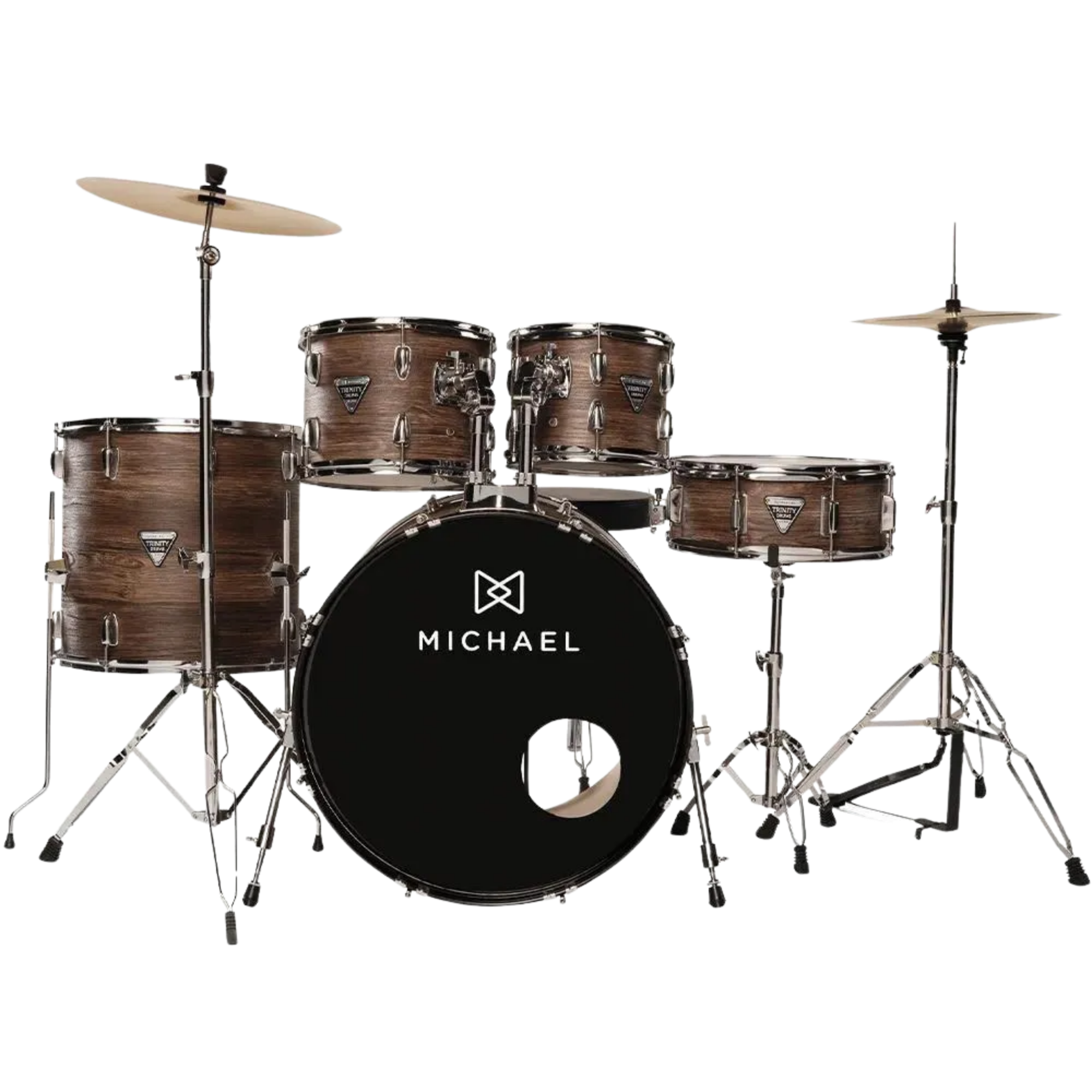 Bateria Acústica Michael Trinity DMT322 MDK Matte Oaky 5 Peças com Bumbo 22" Tons 10"/12" Surdo 14" e Caixa 14"