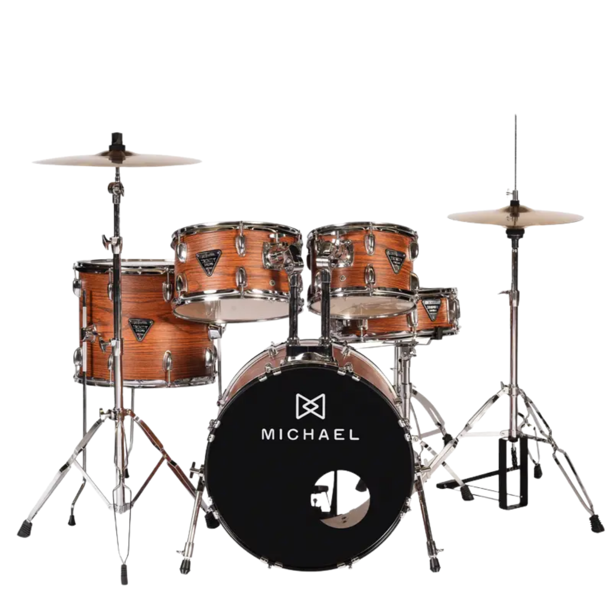 Bateria Acústica Michael Trinity DMT318 MSP Matte Sapele 5 Peças com Bumbo 18" Tons 10"/12" Surdo 14" e Caixa 13"