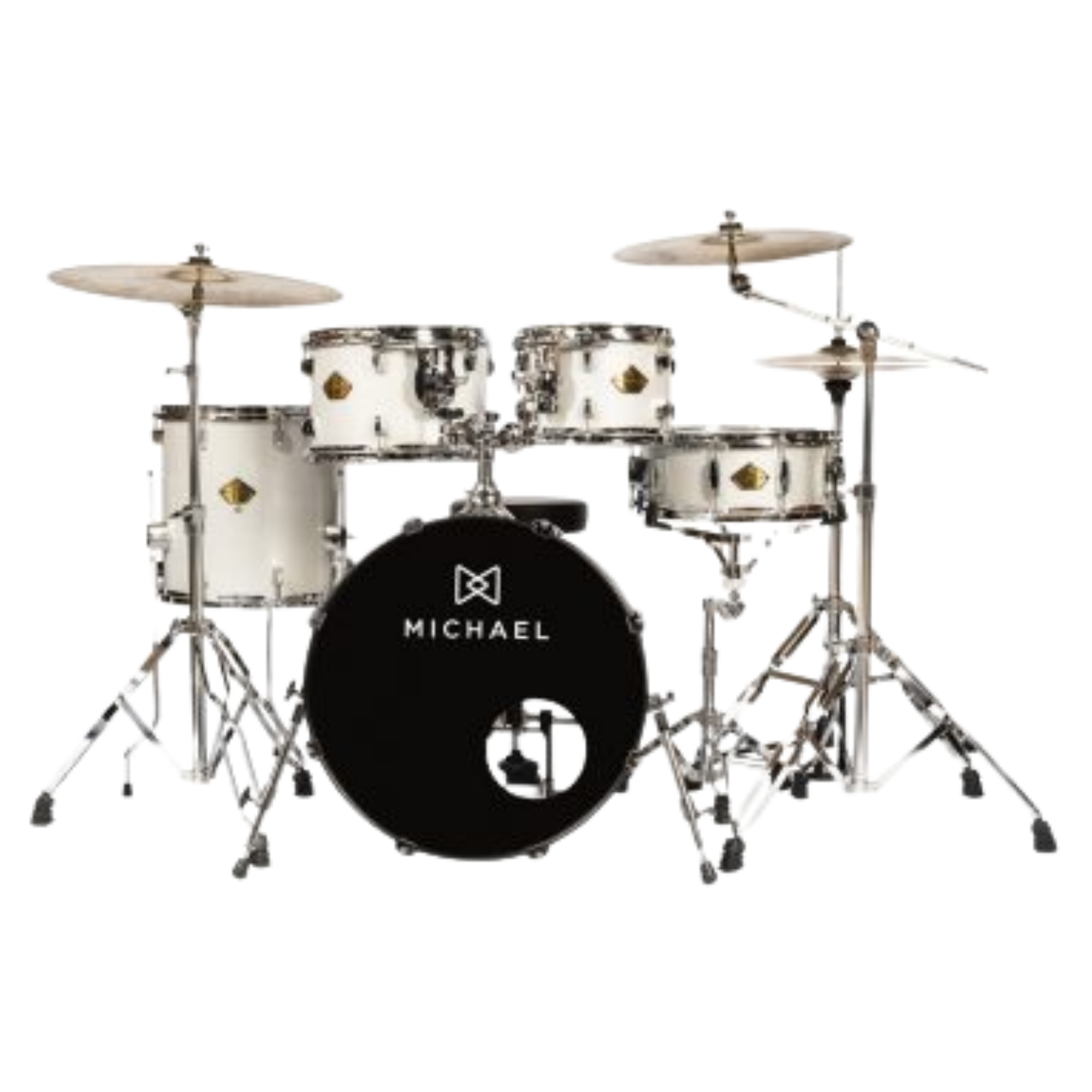 Bateria Acústica Michael Legacy DML422 SSR Sparkle Silver 22" com Ferragens 5 Peças