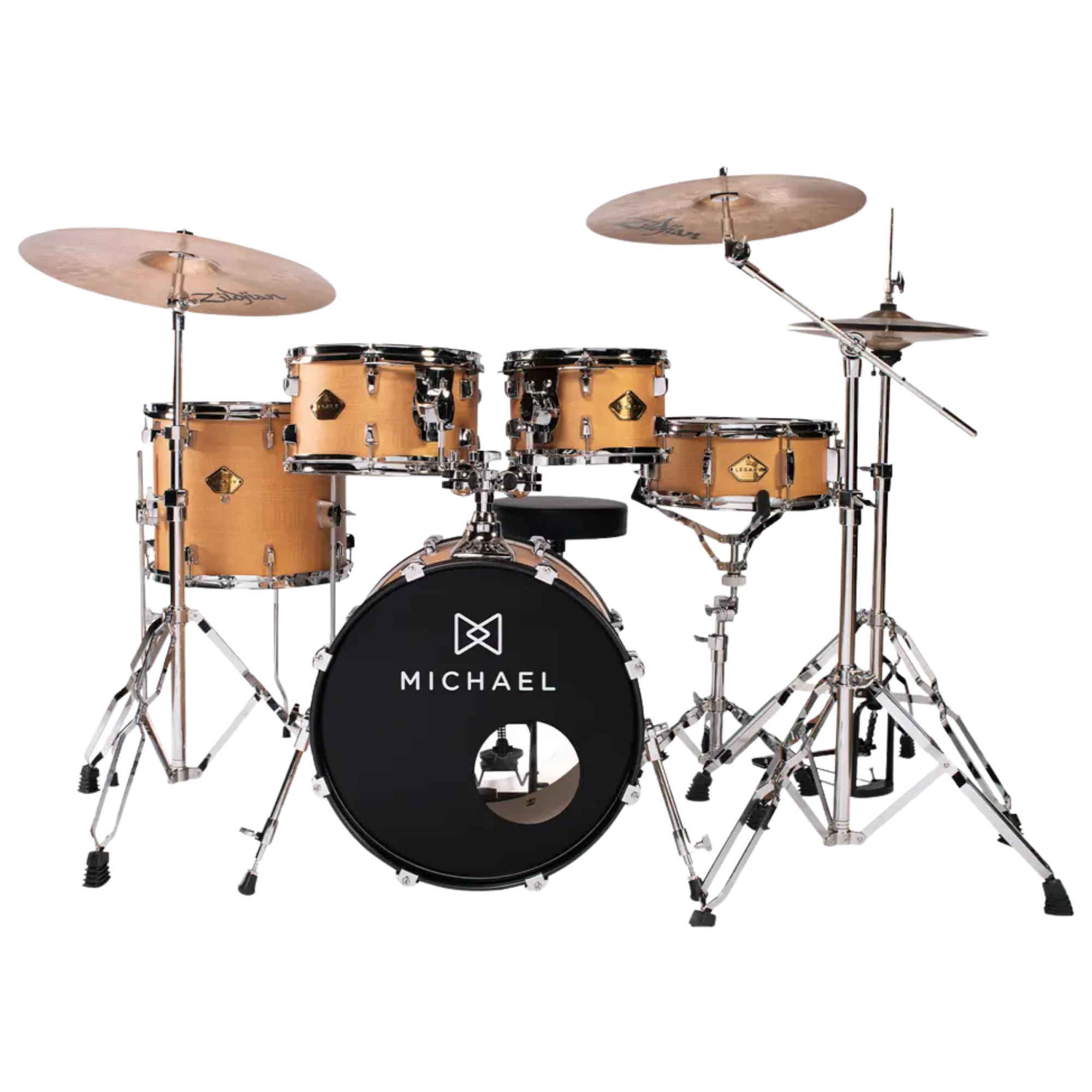 Bateria Acústica Michael Legacy DML418 WSM Warm Silky Mustard Bumbo 18" com Ferragens 5 Peças