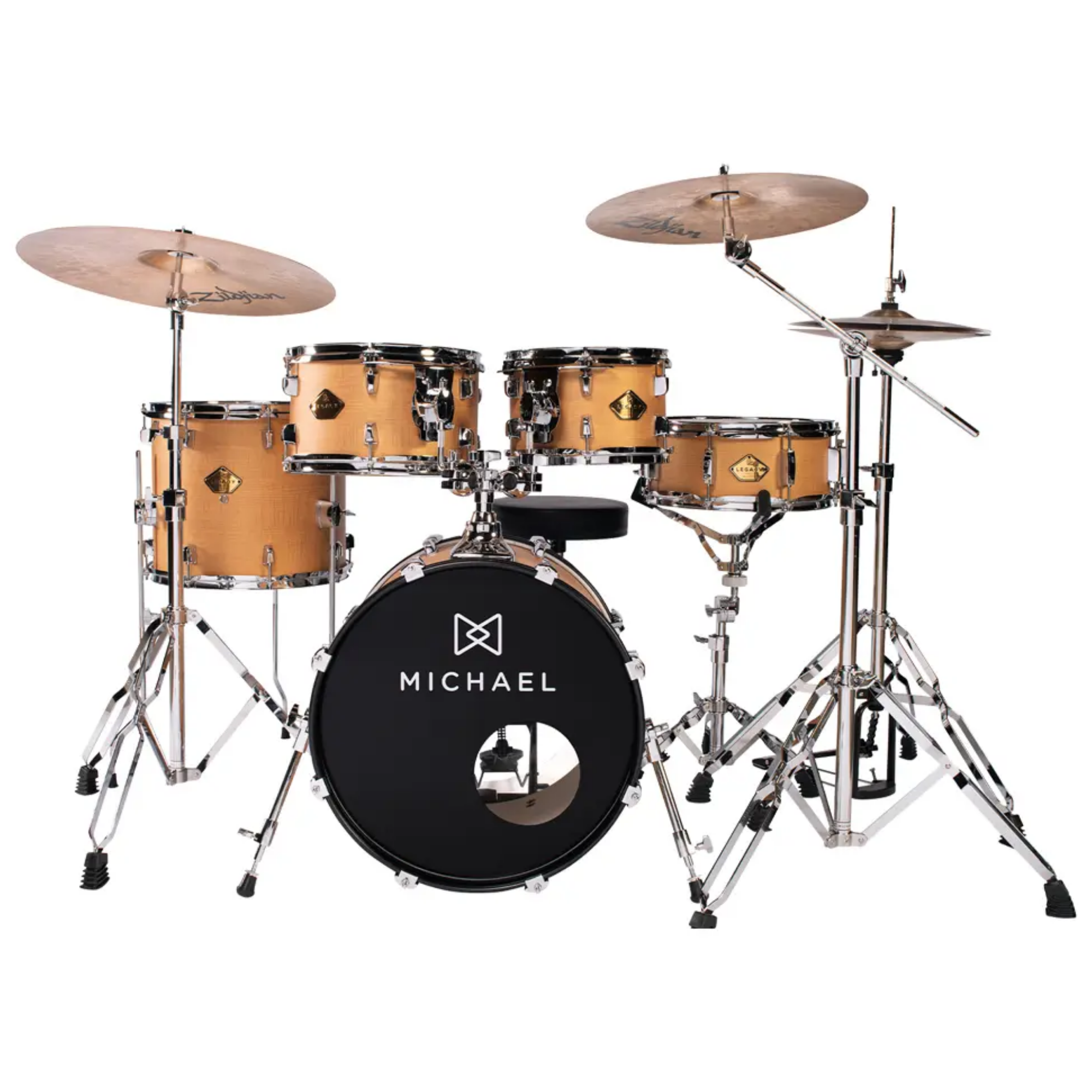 Bateria Acústica Michael Legacy DML418 WSM Warm Silky Mustard Bumbo 18" com Ferragens 5 Peças