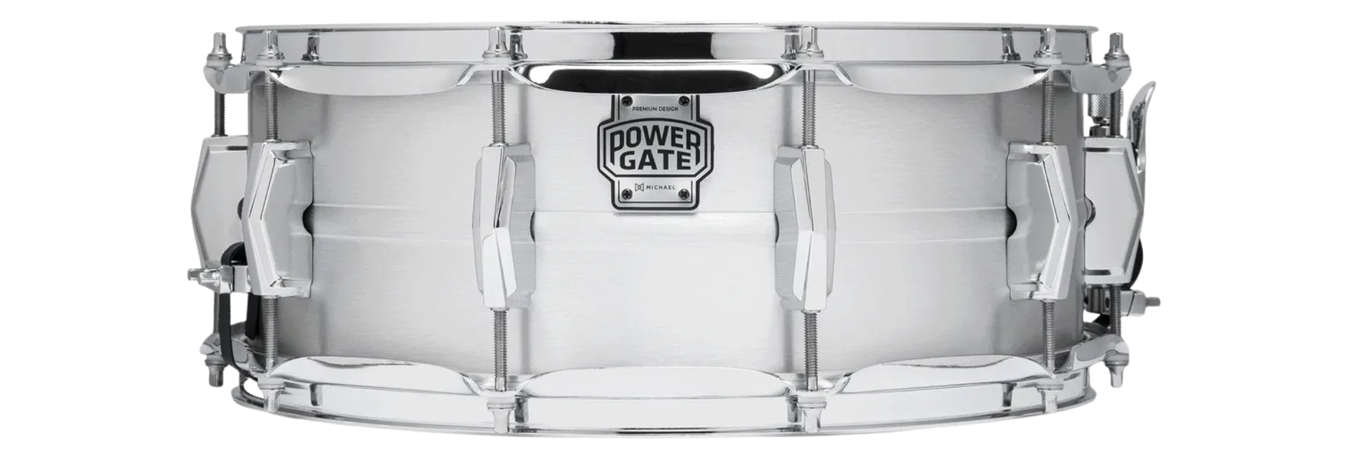 Caixa de Bateria Michael Powergate Clarity PGC1455 AL 14"x5,5" Alumínio com 10 Afinações e Aros Power Hoop