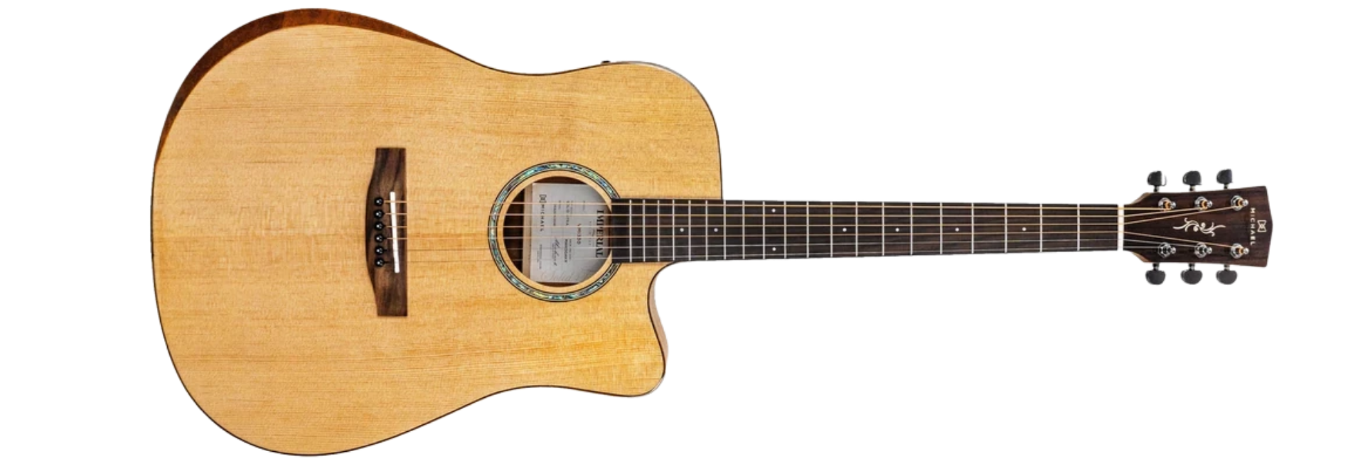 Violão Eletroacústico Aço Michael VMI330 Imperial Top Solid Sitka Natural com Tampo Sólido, Fishman Presys II e Bag Supreme
