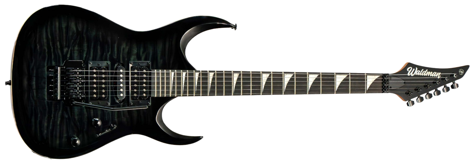 Guitarra Waldman WIGR270QX BK Black HSH Floyd Rose 24 Trastes 6 Cordas com Corpo Basswood Quilted Top