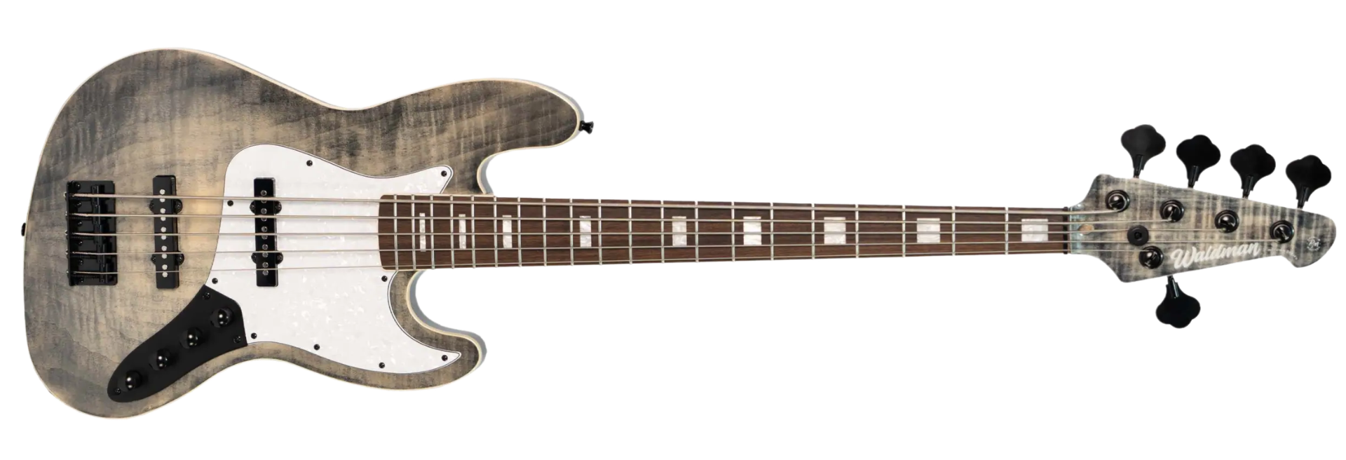 Contrabaixo Waldman GJJ505A FBF Flamed Black Flat Jazz Bass 5 Cordas Ativo