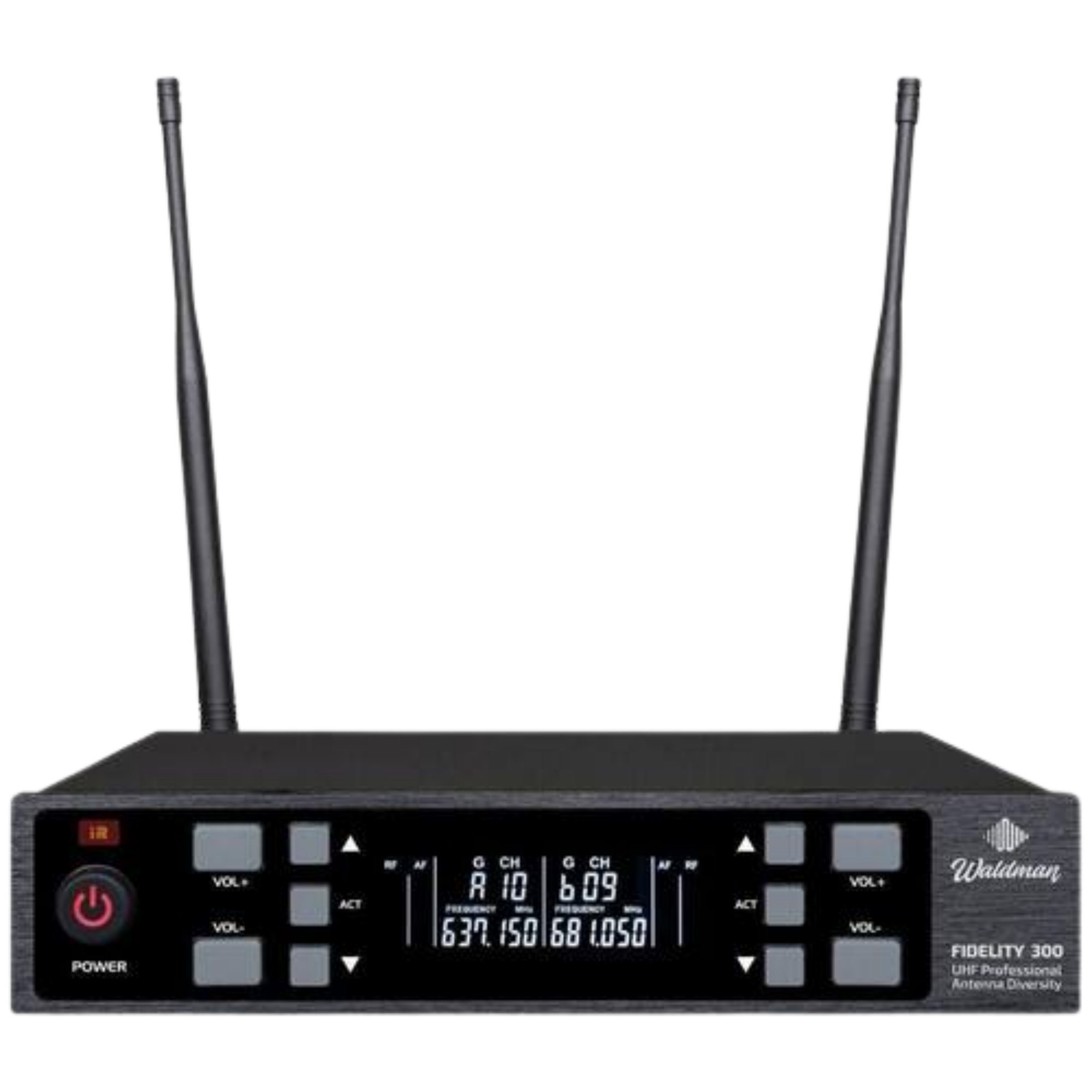 Microfone Sem Fio Duplo Waldman WFD-300/530 Fidelity 300 Frequências Dinâmico com Case
