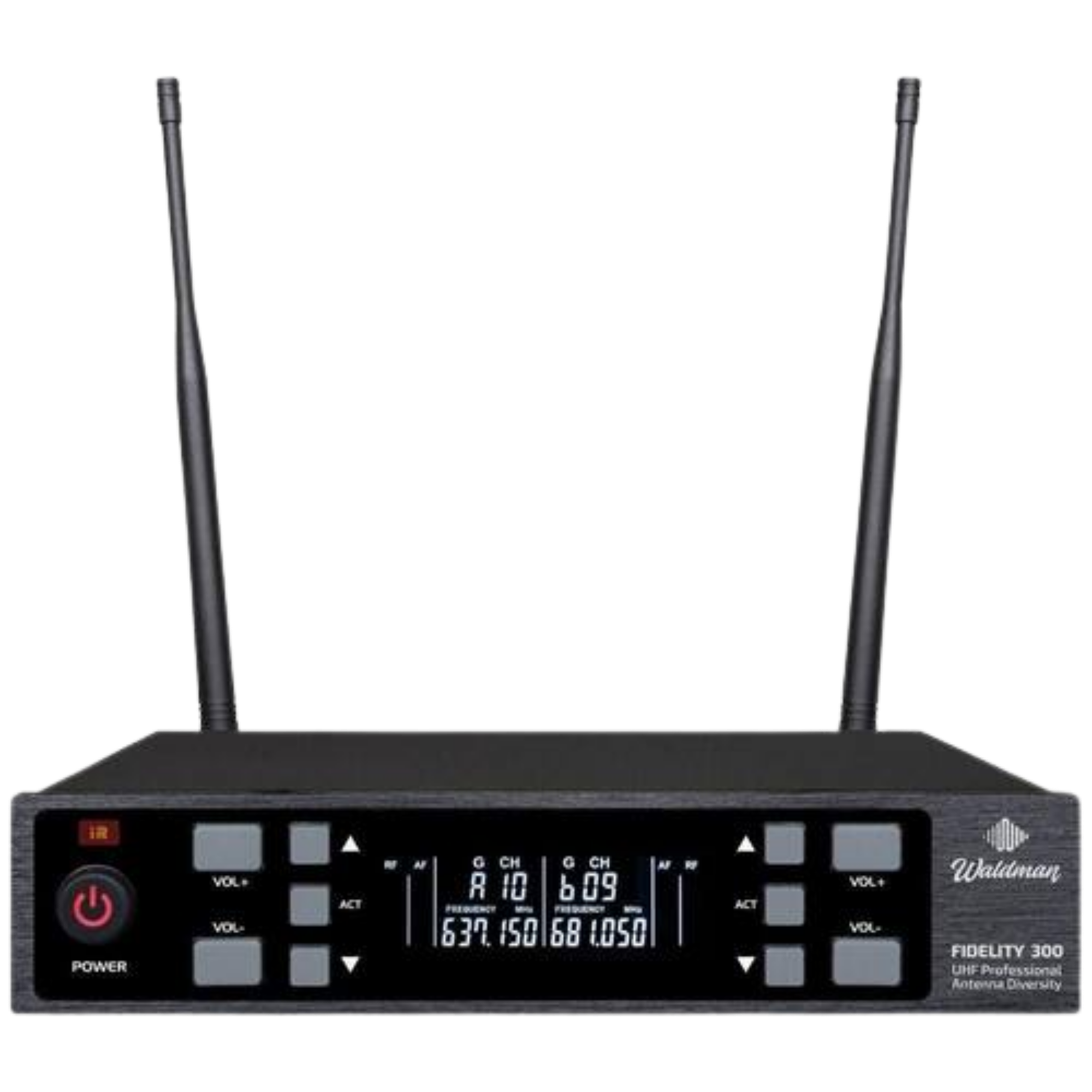 Microfone Sem Fio Duplo Waldman WFD-300/530 Fidelity 300 Frequências Dinâmico com Case