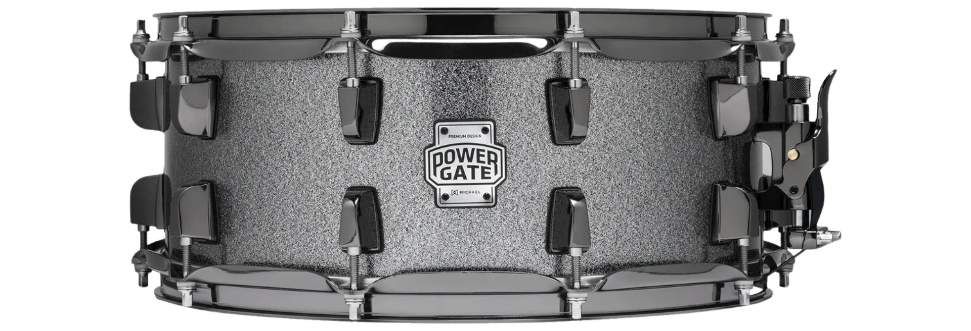 Caixa de Bateria Michael Powergate Graffiti PGG1406GY 14x6 Poplar Gray GY com Aros Power Hoop 2,3mm e Esteira 24 Fios