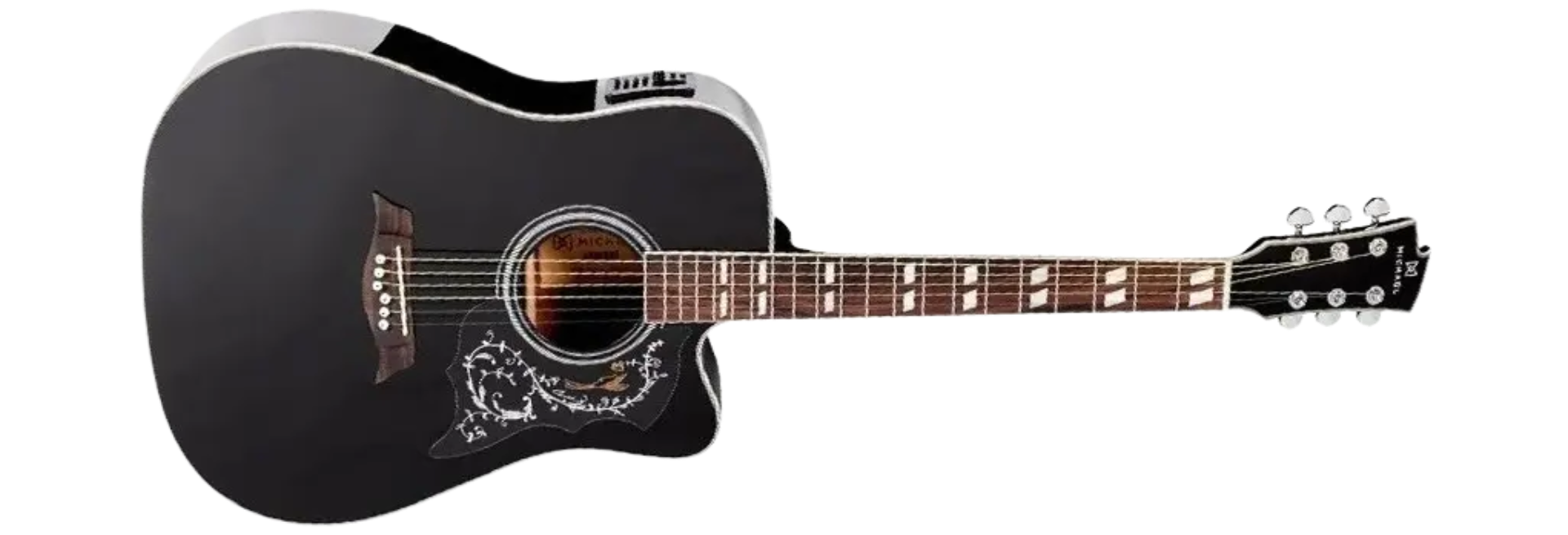 Violão Eletroacústico Aço Michael Galaxy VM925DTC BK Black Satin com Tampo Spruce e Captação