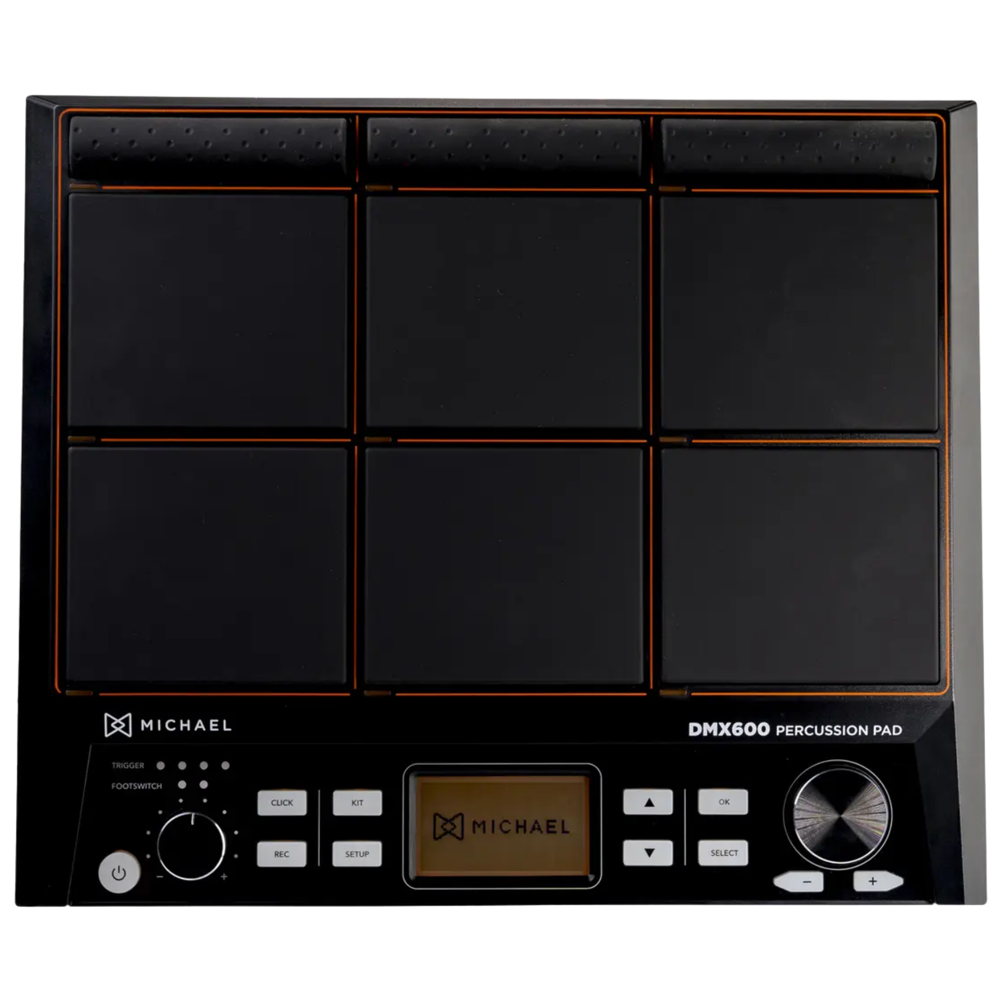 Pad de Percussão Michael DMX600 BK Black com 9 Pads, 4 Zonas, 15 Kits e 10 Entradas de Trigger