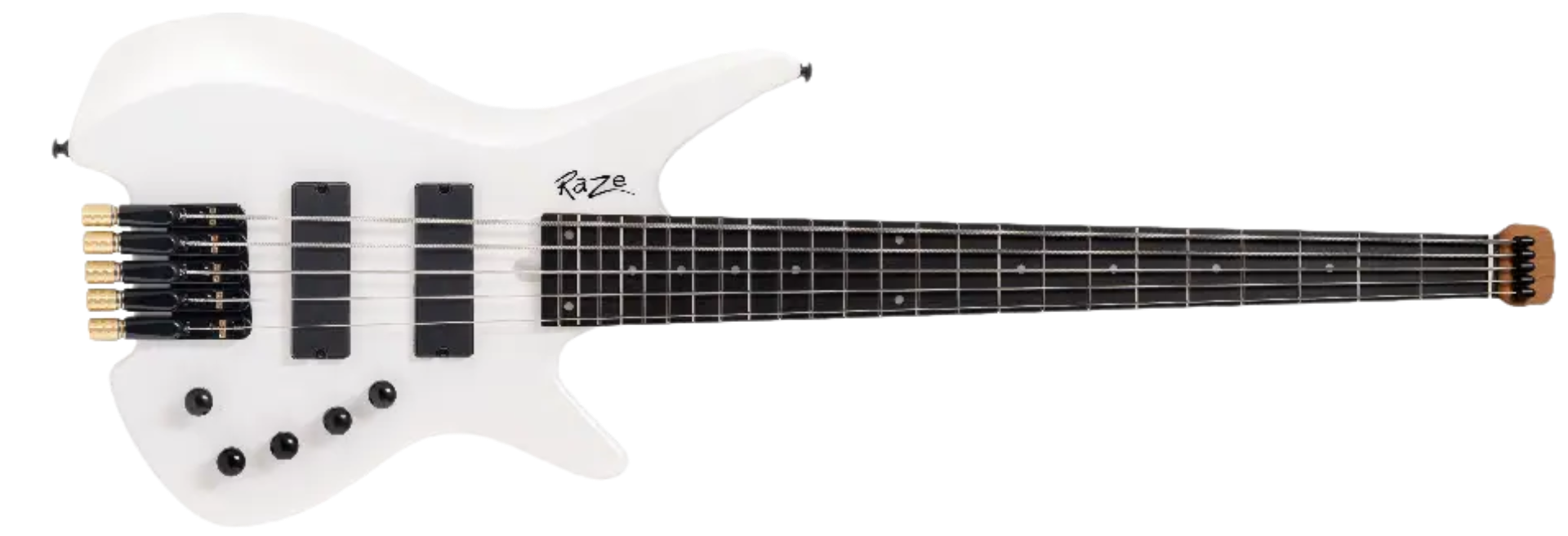 Contrabaixo Michael Raze BMR505 5 Cordas Headless WP White Pearl fretless